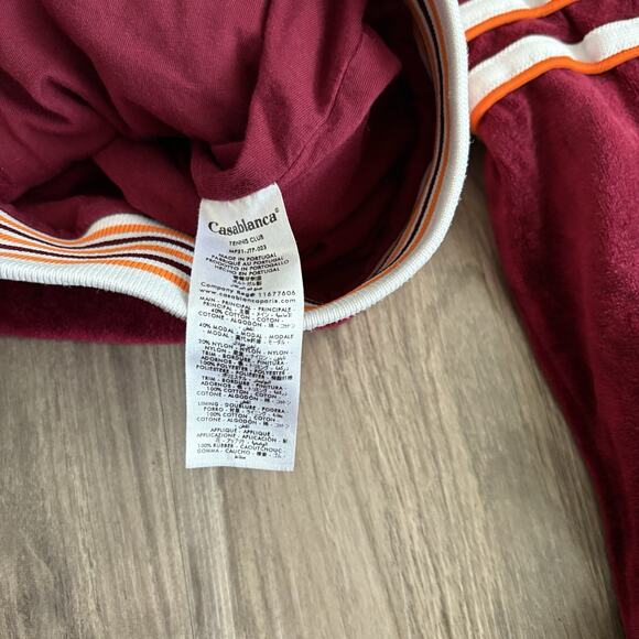 Casablanca Tennis Club Velour Racing Track Jacket Burgundy Men’s Size Small READ - Picture 7 of 9